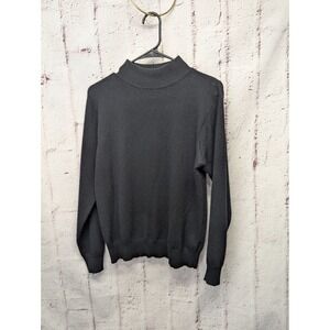 Import‎ Image Women's M Black Cashmere Mock Neck Sweater